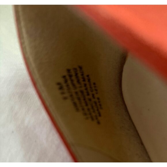 Orange Leather Pointed-Toe High Heels Size 11 Nine West Kitten Heel - Picture 5 of 12